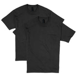 Hanes mens Beefy Short Sleeve Pocket Tee Value Pack (2pack) fashion t shirts, Black, XLarge US