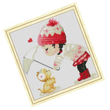 Zoomella Little Girl Dimensions Stamped Cross Stitch Kits Embroidery Crafts 11Ct|Cross Stitch Kits|Crafts