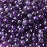 LAIDANLA Amethyst 8mm Natural Stone Beads Round Loose Gemstone Stone Beads for DIY Bracelet Necklace Earrings Jewelry Making Pol