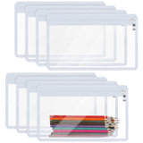 Outus 8 Pcs Clear Zipper Pouches Pencil Pouches PVC Makeup Pouch Envelopes Folder Storage Multi purpose Pouch Document File Orga