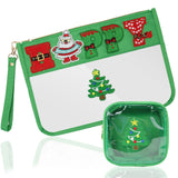 SUILU 2 Pcs Christmas Gifts Cosmetic Makeup Bag with Chenille Letter Patch,with Handles PVC Waterproof Clear Makeup Bag,Portable