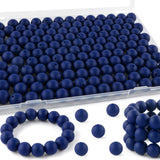Kovict 145pcs Silicone Beads, 15mm Silicone Beads for Keychain Making, Pens Bracelet Necklace DIY Crafts(Navy Blue)