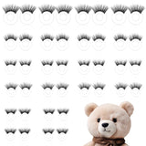 LemonRoad 40pcs Doll Eyelashes 5 Sizes Safety Eyelashes for Doll Making Eye Make up Accessories Crafts Plastic Stuffed Crochet E