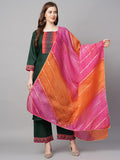 Gosriki Women'S Cotton Straight Kurta With Palazzo & Dupatta (Kpzd-Cot-10097-Green_L-Go_Green_Large),Green,,B09P672DYZ