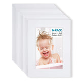 Egofine 6x8 White Picture Mats, Frame Mattes for 4x6 Pictures, Acid Free, 1.2mm Thickness, with Core Bevel Cut - Pack of 14