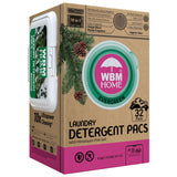 WBM Laundry Detergent Pods - Ultra-Concentrated, Hypoallergenic, Stain-Fighting, Evergreen Scent, 32-Pack, Recyclable Packaging