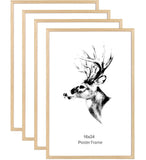 Yaetm 16x24 Picture Frames, Natural Solid Oak Wood Frame 16 x 24 inch, Ideal for Wall Gallery and Poster, Wall Mount (4 Pack, Oak)