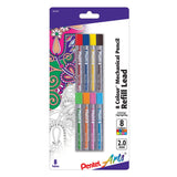 Pentel Arts Lead Pencil Refills, 2.0 mm, Assorted Colors, Pack Of 8
