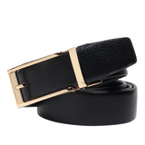 Zacharias MenS Faux Leather Belt Autolock Buckle Ab08 (Golden Black;Free Size) (Pack Of 1)