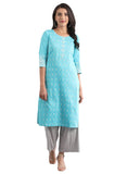 Aurelia Women Blue Casual Kurta in Round Neck_22FEA11250-501289_L