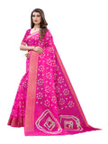 Satrani Womens Woven Cotton Blend Saree (1985St487_Hot Pink)
