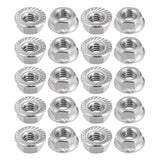 uxcell M6 Serrated Flange Hex Lock Nuts, 316 Stainless Steel, 20 Pcs