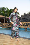 Anni Designer Women'S Rayon Blend Short Length Printed Co-Ord Set (Kareena Black Co Ord_Xxl_Black_Xx-Large),Black,2XL,,,