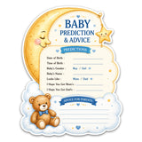 AllNeedz Baby Shower Prediction & Advice Game Cards | Baby Shower and Name Suggestion Activities | Moon & Teddy Bear Theme Advic
