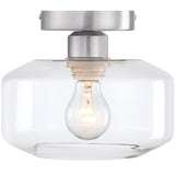 DESIGNERS FOUNTAIN Semi Flush Mount Ceiling Light, 8.75 Inch Clear Glass Lighting Fixture for Kitchen, Bedroom, Bathroom, and Ha