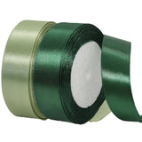 2 Rolls Sage Green Ribbon, 1 Inch 50 Yards Dusty Sage Dark Green Satin Fabric Ribbon for Wedding Party, Gift Wrapping, Baby Show