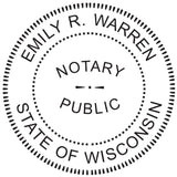 MaxMark Round Notary Pre-Inked Stamp for State of Wisconsin