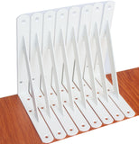 8 Pack L8 x H 6 White Heavy Duty Shelf Brackets with Screws Metal Shelf Brackets Shelf Support Angle Brackets for Shelves L Brac