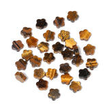 Songxi 60pcs 6mm Tiger Eye Plum Blossom Natural Stone Beads for Jewelry Making, Smooth Loose Flower Shape Gemstone Beads for Bra
