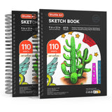 Shuttle Art 9x12 Sketchbook, 220 Sheets Total, Pack of 2(110 Sheets Each), 68lb/100gsm Thick Paper, Spiral Bound Mixedmedia Sket
