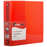 JAM PAPER Plastic 2 inch Binder - Red 3 Ring Binder - Sold Individually