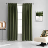 DONREN Loden/Dark Olive Green Blackout Curtains 52 Inch with by90 Inch Length for Bedroom - 2 Panels Patio Glass Door Curtain Panels Livingroom Room Darkening Thermal Insulated Drapes-New
