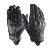 Harssidanzar Motorcycle Gloves for Men, Leather Touch Screen Riding Driving Gloves GM028,Black, Size M