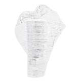 HUIHUANG Silver Deco Mesh 10 inch Deluxe Wide White Laser Silver Mesh Ribbon for Christmas, Wreaths Making Supplies, Christmas T