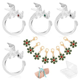 HUISUYTON 4PCS Crochet Ring for Finger, White Dragon Tension Rings for Crocheting, Crochet Rings for DIY Crocheting and Sewing C
