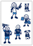 NFL Tennessee Titans Small Family Decal Set