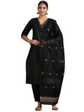 Libas Women'S Silk Blend Kurta Set (39052_Black