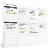 Weekly Planner Pad: To Do List Desk Notepad with Multiple Sections - 8.5x11 52 Sheets - Undated Tear Off Notebook Calendar - Hab