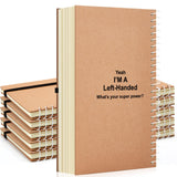 Jutom 6 Pack Left Handed Notebooks 5 x 8 Inch Spiral Notebook, College Ruled 100 Pages Wirebound Lefty Journal for Left Handed S