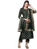 Gosriki Women'S Cotton Straight Kurta With Pant & Dupatta (Kptd-Cot-10079-Green_S-Go_Green_Small),Green,,B09NVPBJ7R