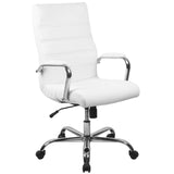Flash Furniture Whitney High-Back Swivel LeatherSoft Desk Chair with Padded Seat and Armrests, Adjustable Height Padded Office C