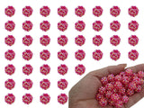 12mm Resin Rhinestone Beads for Jewelry Making-60pcs Rose-Sparkly Glitter Disco Ball Beads for Bracelets, Necklaces, Decorative