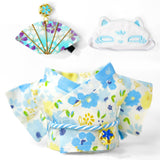 17cm Doll-Clothes-Set,Outfit Accessories Kimono Set for 6.7inch Dolls Boys, Kawaii Chic Designer Style Fan Pattern Hairbow+Blue