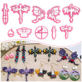 Keoker Dragon Clay Cutters, 10 Pcs Embossed Polymer Clay Earring Cutters, 3D Printed, Dragon Shaped