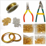 Jewellery Making Basic Accessories Finding Tool Kit With Multiple Items Wire, Tools, Beads