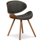 SIMPLIHOME Marana Dining Chairs - Upholstered Bentwood Back and Vegan Leather Kitchen Chair in Distressed Brown, Mid-Century Mod