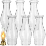 VIHOSE 6 Pcs Oil Lamp Chimney Replacement Clear Hurricane Lamp Globes Glass Shade for Kerosene Lamps (Crown,3 x 8 Inches)