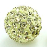 RUBYCA Pave Czech Crystal Disco Ball Clay Beads fit Shamballa Jewelry (50pcs, 12mm, Light Yellow)