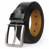 Jinghao Pin Buckle Mens Belts Genuine Leather Casual Belt Size S6Xl (5Xl 4951 Length 140Cm, Black)