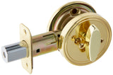 Schlage JD81605 One Sided Deadbolt, Polished Brass, Key Lock