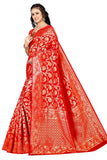 Sugathari Womens Banarasi Saree Pure Kanjivaram Silk Saree Soft New Ladies 2023 Design Wear Pattu Sarees Latest Cotton Party Sari Collections With Blouse Piece For Wedding Sadi (Sam Pari-164 Red)