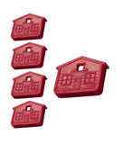 Lucky Line House Shaped Key Cap for KW1 & SC1 Key Ways, Red, 5/PK (162705)