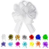 Allgala 12-PC 4 Inch Medium 3CM Organza Ribbon Pull Flower Bow for Gift Wrapping Baskets Wedding D cor - White-GP90601