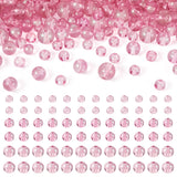 Cheriswelry 300Pcs Crystal Round Glass Beads 6mm 8mm 10mm Loose Spacer Ball Beads with Glitter Powder for Wind Chime Necklace Ea