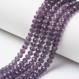 Elecrelive 10 Strands Crystal Glass Beads for Craft, 6mm Faceted Rondelle Crystal Beads Loose Spacer Crystals 830pcs for Bracele