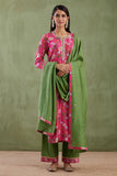 Anni Designer Women'S Rayon Viscose Straight Printed Kurta With Pant & Dupatta (Asmat Pink_Xxl_Pink_Xx-Large),Pink,2XL,,,